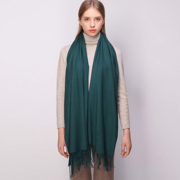 ⚡Women's Green Pashmina Shawls Evening Dress Bridesmaid Winter Warm Long Scarf - Picture 2 of 7